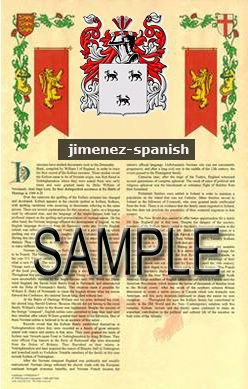 JIMENEZ - SPANISH - Coat of Arms - Family Crest - Armorial GIFT! 8.5x11