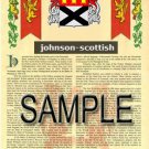 JOHNSON - SCOTTISH - Coat of Arms - Family Crest - Armorial GIFT! 8.5x11 JOHNSON - SCOTTISH - Coat of Arms - Family Crest - Armorial GIFT! 8.5x11