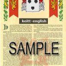 KEITT - ENGLISH - Armorial Name History - Coat of Arms - Family Crest GIFT! 8.5x11