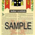 KELLAR - SCOTTISH - Armorial Name History - Coat of Arms - Family Crest GIFT! 8.5x11
