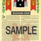 KENNEDY - IRISH - Armorial Name History - Coat of Arms - Family Crest GIFT! 8.5x11 KENNEDY - IRISH - Armorial Name History - Coat of Arms - Family Crest GIFT! 8.5x11