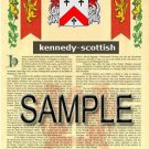 KENNEDY - SCOTTISH - Armorial Name History - Coat of Arms - Family Crest GIFT! 8.5x11