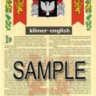 KILMER - ENGLISH - Armorial Name History - Coat of Arms - Family Crest GIFT! 8.5x11