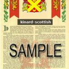 KINARD - SCOTTISH - Armorial Name History - Coat of Arms - Family Crest GIFT! 8.5x11