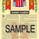 KNIGHT - ENGLISH - Armorial Name History - Coat of Arms - Family Crest GIFT! 8.5x11 KNIGHT - ENGLISH - Armorial Name History - Coat of Arms - Family Crest GIFT! 8.5x11