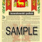 KOWALEWSKI - POLISH - Armorial Name History - Coat of Arms - Family Crest GIFT! 8.5x11