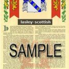 LASLEY - SCOTTISH - Armorial Name History - Coat of Arms - Family Crest GIFT! 8.5x11