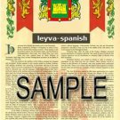 LEYVA - SPANISH - Armorial Name History - Coat of Arms - Family Crest GIFT! 8.5x11