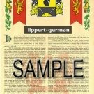 LIPPERT - GERMAN - Armorial Name History - Coat of Arms - Family Crest GIFT! 8.5x11