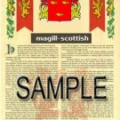 MAGILL - SCOTTISH - Armorial Name History - Coat of Arms - Family Crest GIFT! 8.5x11