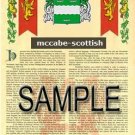 MCCABE - SCOTTISH - Armorial Name History - Coat of Arms - Family Crest GIFT! 8.5x11