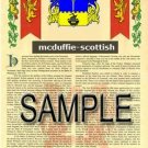 MCDUFFIE - SCOTTISH - Armorial Name History - Coat of Arms - Family Crest GIFT! 8.5x11