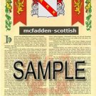 MCFADDEN - SCOTTISH - Armorial Name History - Coat of Arms - Family Crest GIFT! 8.5x11 MCFADDEN - SCOTTISH - Armorial Name History - Coat of Arms - Family Crest GIFT! 8.5x11
