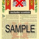 MCFARLIN - SCOTTISH - Armorial Name History - Coat of Arms - Family Crest GIFT! 8.5x11