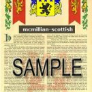 MCMILLIAN - SCOTTISH - Armorial Name History - Coat of Arms - Family Crest GIFT! 8.5x11