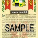 MORA - SPANISH - Armorial Name History - Coat of Arms - Family Crest GIFT! 8.5x11