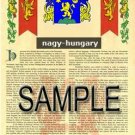 NAGY - HUNGARY - Armorial Name History - Coat of Arms - Family Crest GIFT! 8.5x11