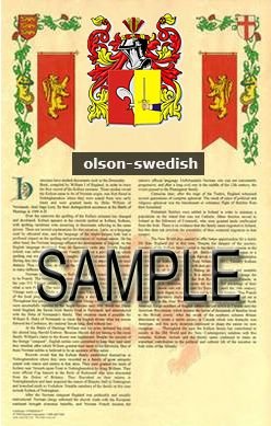 OLSON - SWEDISH - Armorial Name History - Coat of Arms - Family Crest ...