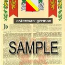 OSTERMAN - GERMAN - Armorial Name History - Coat of Arms - Family Crest GIFT! 8.5x11
