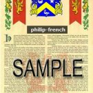 PHILIP - FRENCH - Armorial Name History - Coat of Arms - Family Crest GIFT! 8.5x11