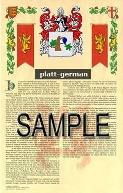 PLATT - GERMAN - Armorial Name History - Coat of Arms - Family Crest ...