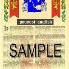 PREVOST - ENGLISH - Armorial Name History - Coat of Arms - Family Crest GIFT! 8.5x11