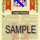 ROGER - FRENCH - Armorial Name History - Coat of Arms - Family Crest GIFT! 8.5x11