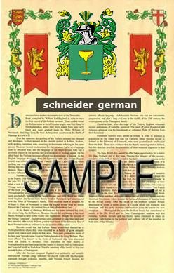 Schneider - German - Armorial Name History - Coat Of Arms - Family 