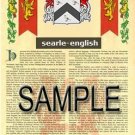 SEARLE - ENGLISH - Armorial Name History - Coat of Arms - Family Crest GIFT! 8.5x11