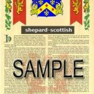 SHEPARD - SCOTTISH - Armorial Name History - Coat of Arms - Family Crest GIFT! 8.5x11