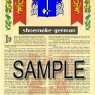 SHOEMAKE - GERMAN - Armorial Name History - Coat of Arms - Family Crest GIFT! 8.5x11