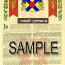 SMALL - GERMAN - Armorial Name History - Coat of Arms - Family Crest GIFT! 8.5x11