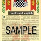 SMALLWOOD - ENGLISH - Armorial Name History - Coat of Arms - Family Crest GIFT! 8.5x11
