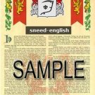 SNEED - ENGLISH - Armorial Name History - Coat of Arms - Family Crest GIFT! 8.5x11