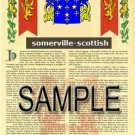 SOMERVILLE - SCOTTISH - Armorial Name History - Coat of Arms - Family Crest GIFT! 8.5x11