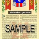 STALNAKER - GERMAN - Armorial Name History - Coat of Arms - Family Crest GIFT! 8.5x11