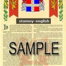 STAMEY - ENGLISH - Armorial Name History - Coat of Arms - Family Crest GIFT! 8.5x11