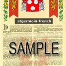 STGERMAIN - FRENCH - Armorial Name History - Coat of Arms - Family Crest GIFT! 8.5x11