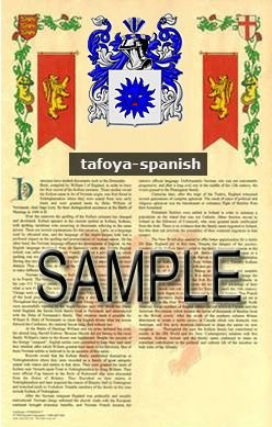 TAFOYA SPANISH Armorial Name History Coat of Arms Family