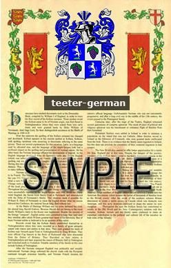 TEETER - GERMAN - Armorial Name History - Coat of Arms - Family Crest ...