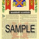 WADDELL - SCOTTISH - Armorial Name History - Coat of Arms - Family Crest GIFT! 8.5x11