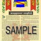 WAGGONER - ENGLISH - Armorial Name History - Coat of Arms - Family Crest GIFT! 8.5x11