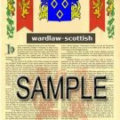 WARDLAW - SCOTTISH - Armorial Name History - Coat of Arms - Family Crest GIFT! 8.5x11