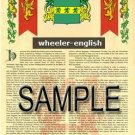 WHEELER - ENGLISH - Armorial Name History - Coat of Arms - Family Crest GIFT! 8.5x11