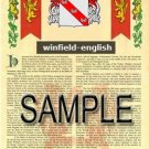 WINFIELD - ENGLISH - Armorial Name History - Coat of Arms - Family Crest GIFT! 8.5x11