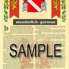 WUNDERLICH - GERMAN - Armorial Name History - Coat of Arms - Family Crest GIFT! 8.5x11 WUNDERLICH - GERMAN - Armorial Name History - Coat of Arms - Family Crest GIFT! 8.5x11
