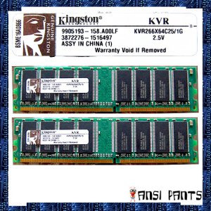 KINGSTON 2x1GB DDR PC2100 SDRAM 2GB 266MHZ RAM