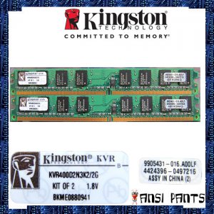 KINGSTON 2x1GB DDR2 PC2-3200 SDRAM 2GB 400MHZ LOW RAM