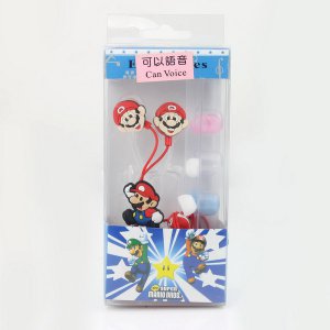 NEW&atilde;��3.5mm Super Mario Earbuds Earphone with MIC for iPhone MP3 MP4
