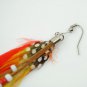 New Fashion Feather Dangle Peacock Earrings red